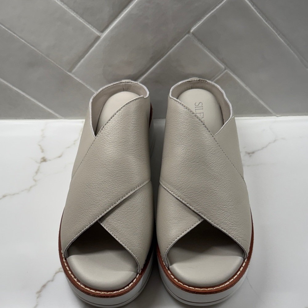 Silent D Grey Slip-On Sandals